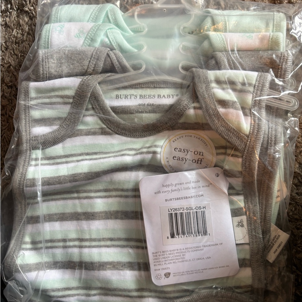 Burt's Bees Baby Pastel Striped bibs